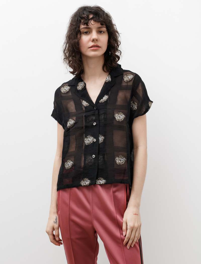 Needles French Sleeve Blouse - Lame Jacquard Black | Garmentory