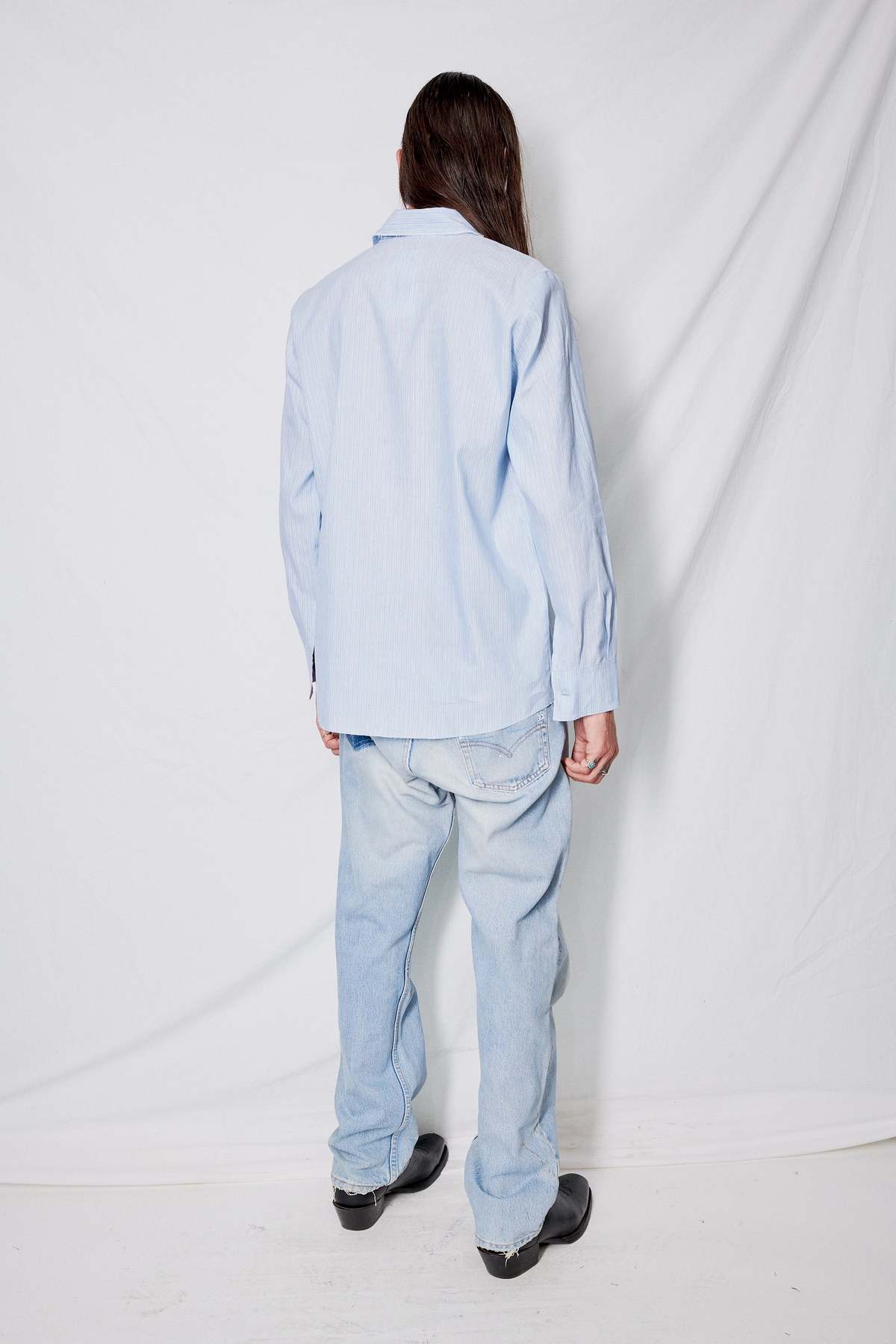 Gabriela Coll Garments Striped Linen Shirt - Blue | Garmentory