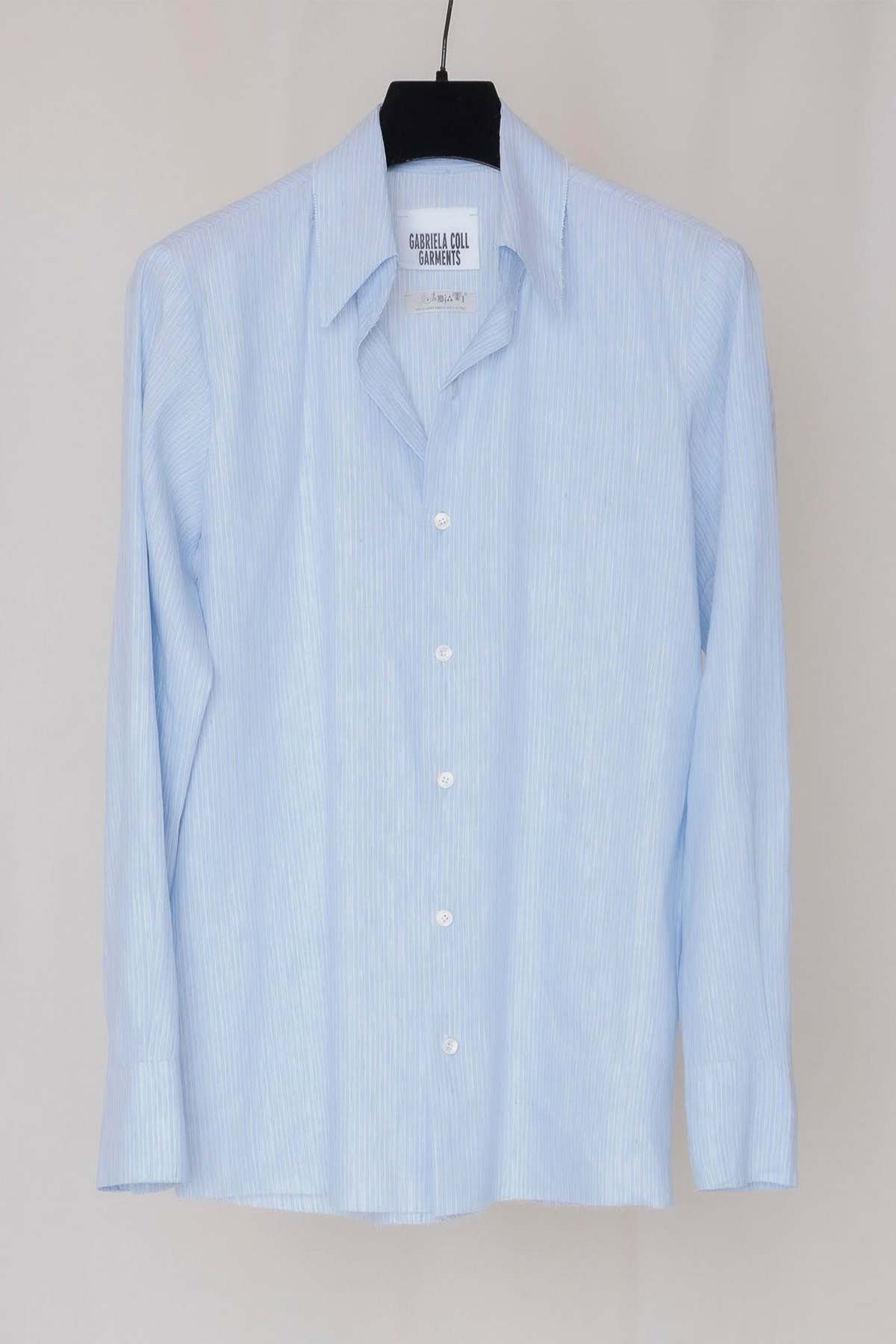 Gabriela Coll Garments Striped Linen Shirt - Blue | Garmentory