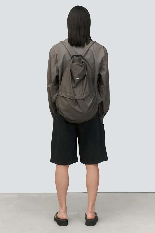 Amomento Popup Sheer Zip Up Shirt - Brown | Garmentory