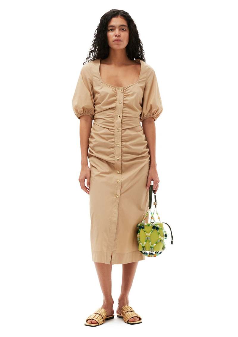GANNI　Cotton Poplin Maxi Dress Ganni Cotton-Poplin Maxi Dress - EU 34/UK 6 | Coggles