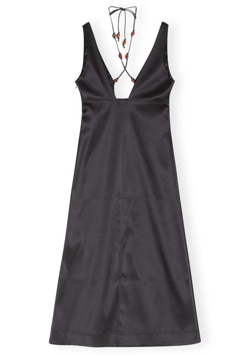 criss cross front halter dress Criss Cross Halter Neckline Fit and Flare Long Dress White main image 0