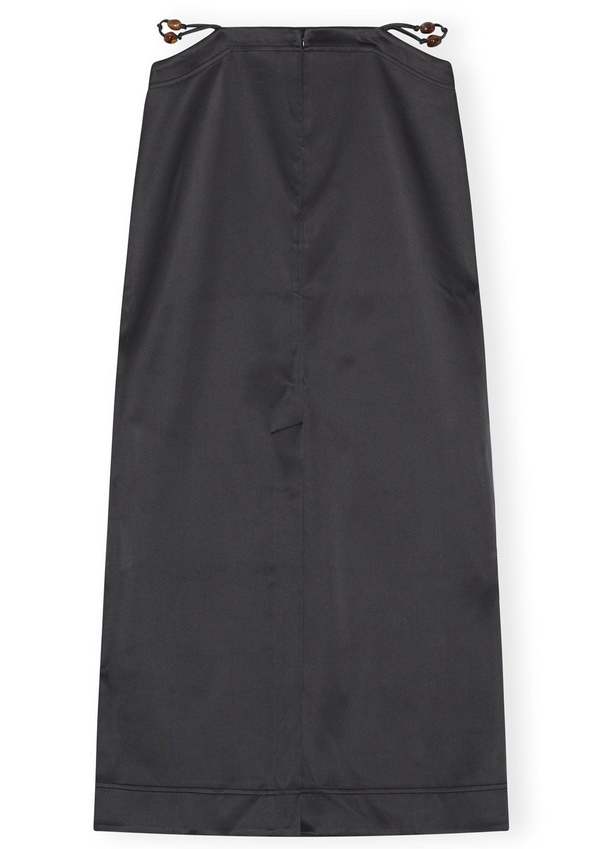 Ganni Double Satin Maxi Skirt - Black | Garmentory