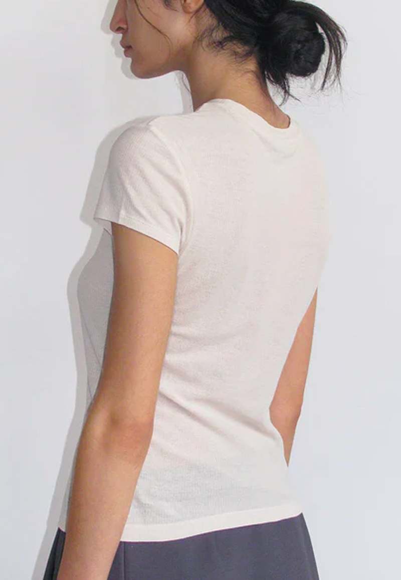 Paloma Wool Spirit Semisheer Organic Cotton Rib Top In White