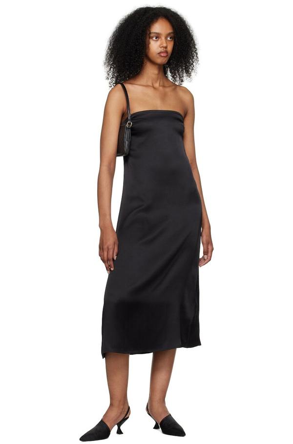 anine bing black silk dress Megan Midi - black short hoco dresses A fluid Size:54 Long 2020dress