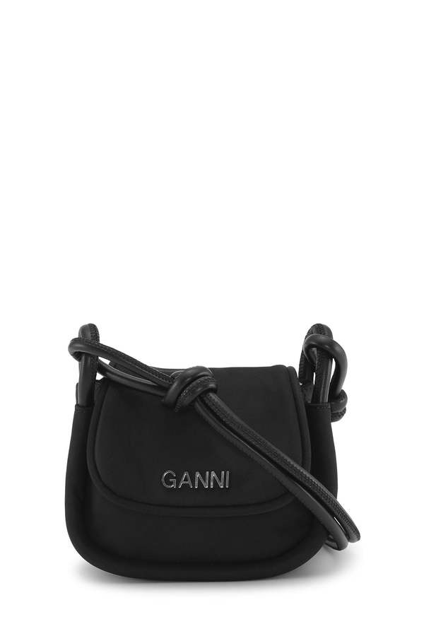 Ganni Knot Mini Flap Over - Black | Garmentory