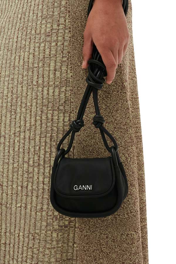 Ganni Knot Mini Flap Over - Black | Garmentory