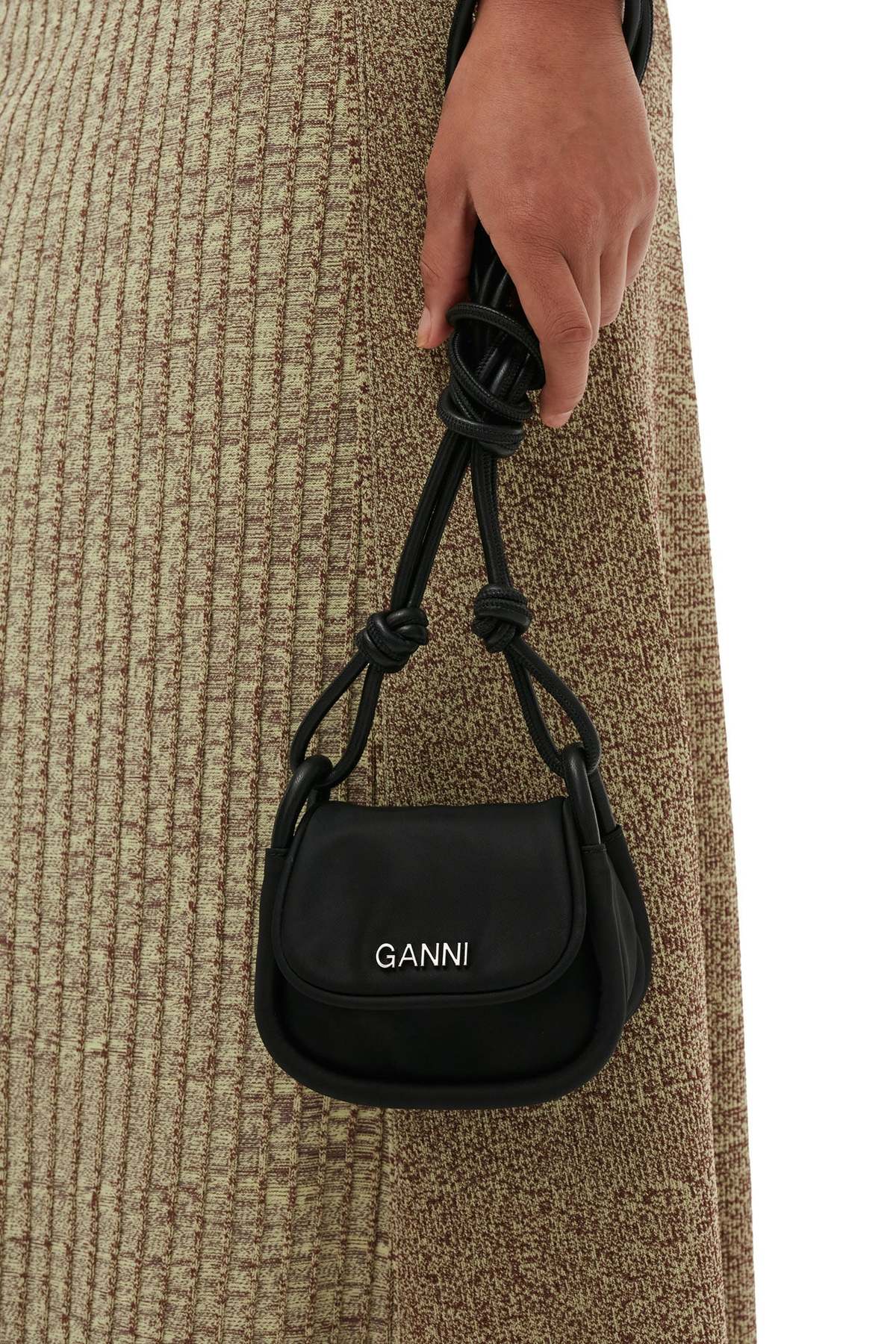 Ganni Knot Mini Flap Over - Black | Garmentory