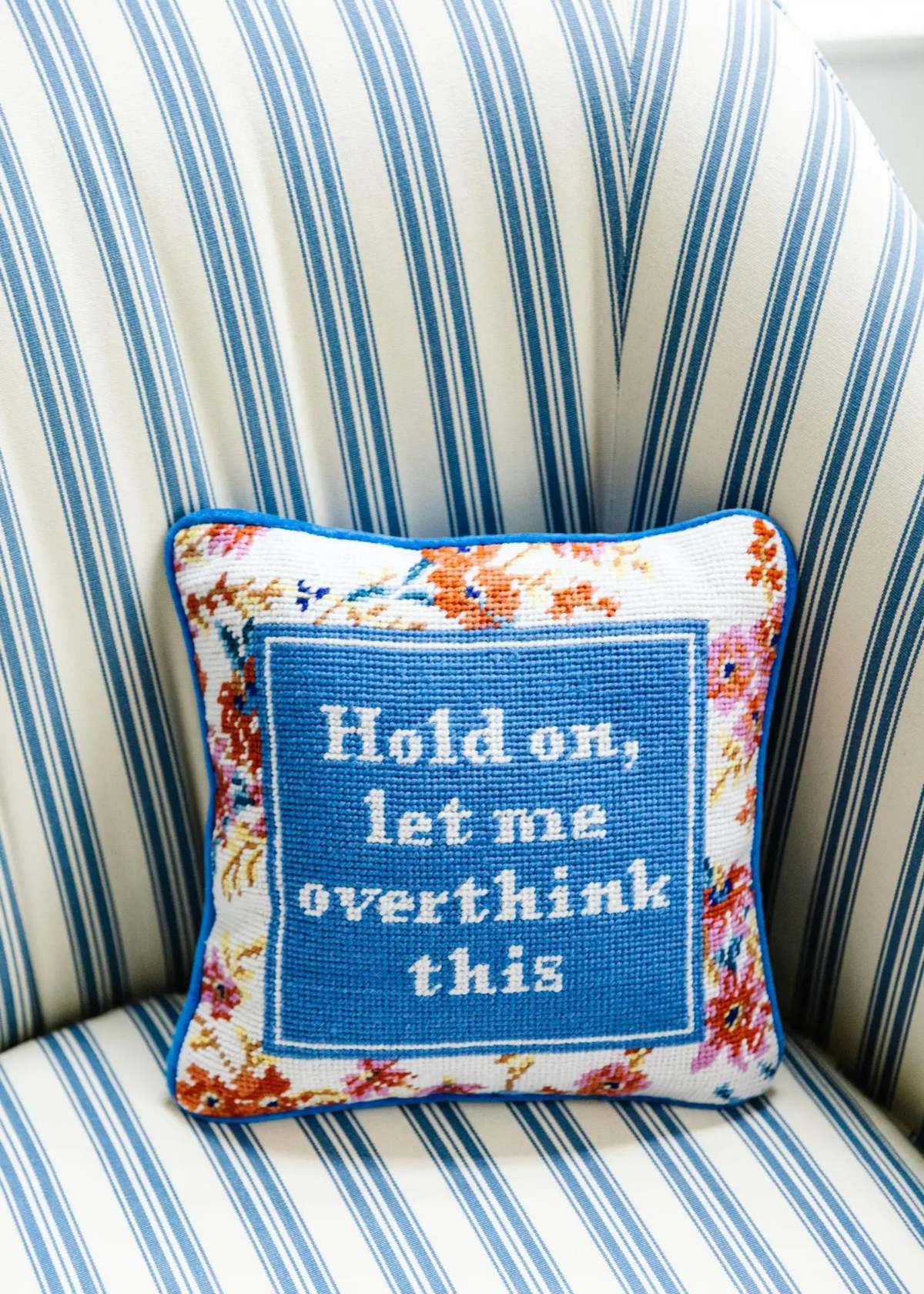 Furbish Studio Overthink needlepoint pillow Garmentory