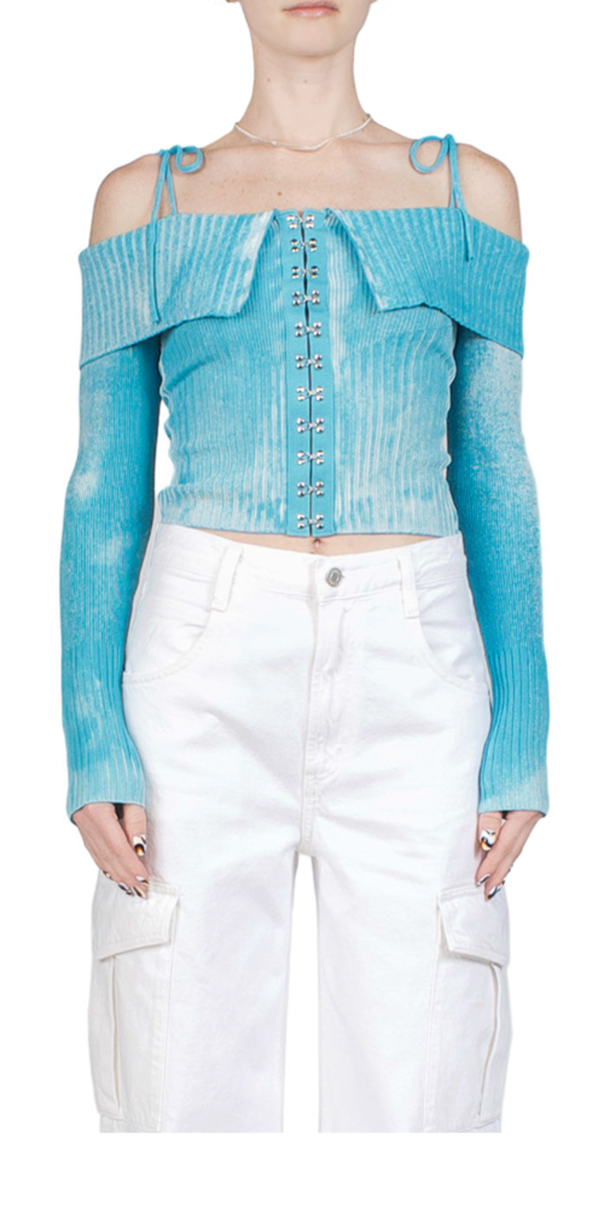 Sunny Long Sleeve Knit Top Turquoise
