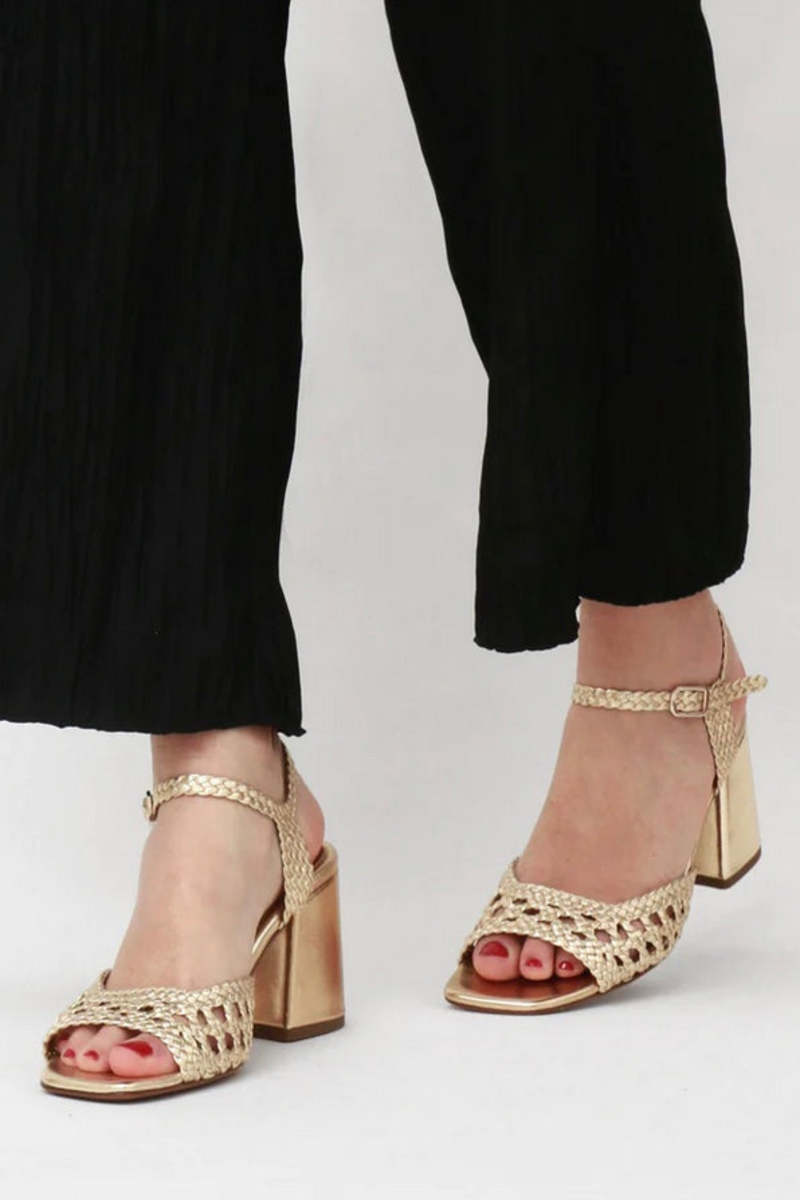 Souliers Martinez - Capri Woven Chunky Block Heel Oxido