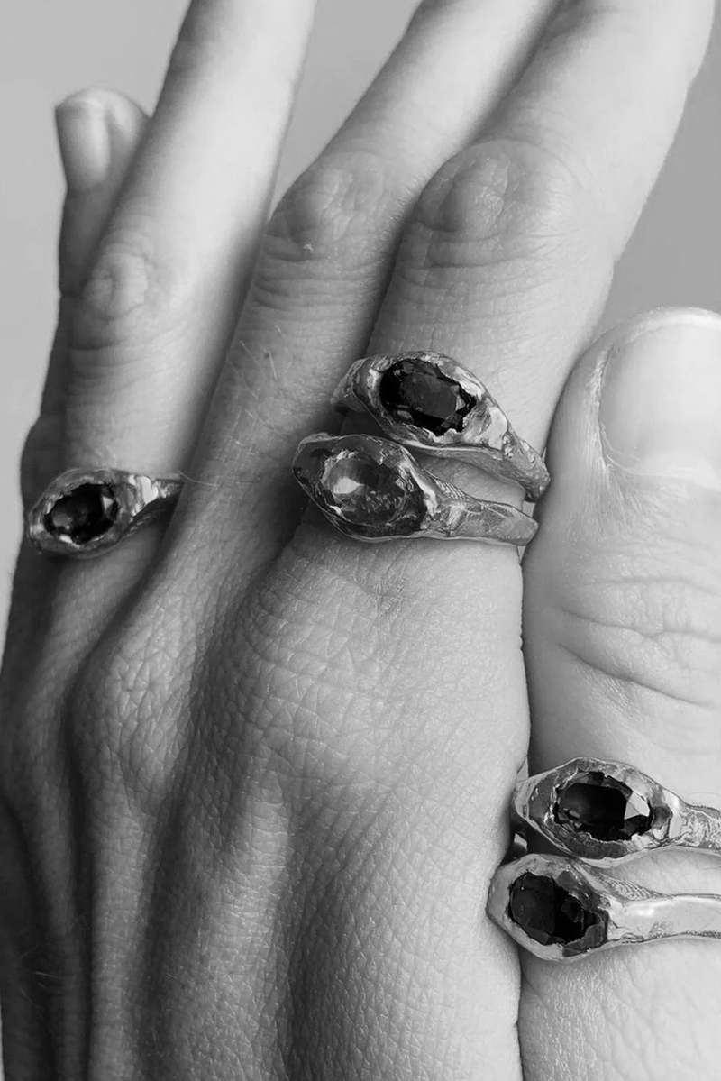 Simuero Silver/Green Faro Ring - Sterling Silver | Garmentory