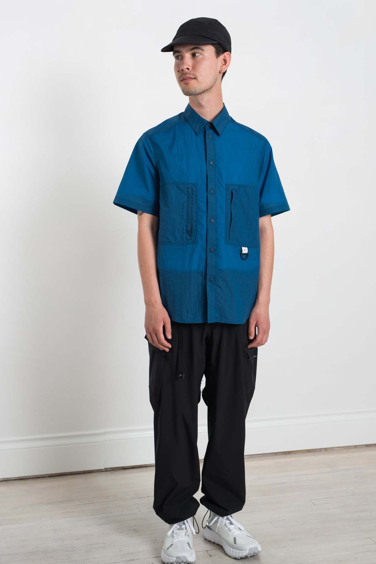 【CAYL】nylon short sleeve hiker shirts / blue Nylon-Short-Sleeve-Hiker-Shirt