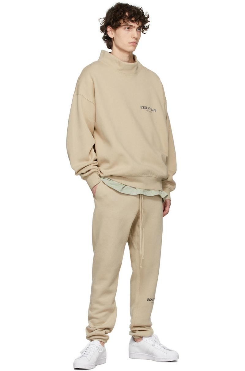 Essentials SSENSE Exclusive Mock Neck Sweatshirt - Beige | Garmentory