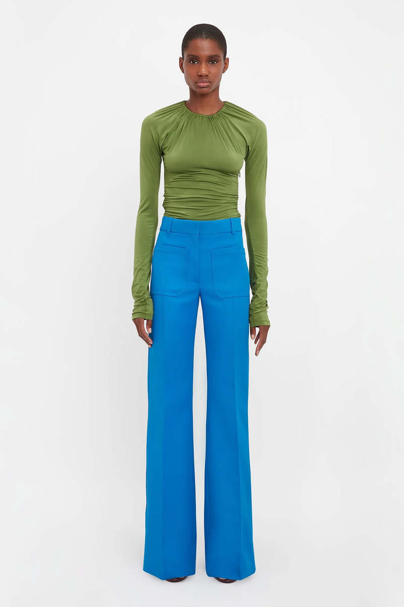 パンツ Victoria Beckham 1125WTR006041B Trousers Clear Blue VICTORIA BECKHAM Twill blazer | NET-A-PORTER