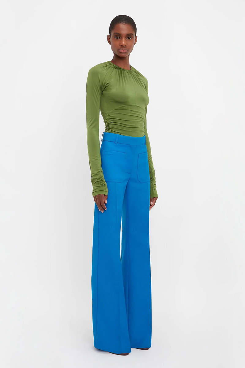パンツ Victoria Beckham 1125WTR006041B Trousers Clear Blue Victoria Beckham Alina Tailored Trouser - Sapphire Blue
