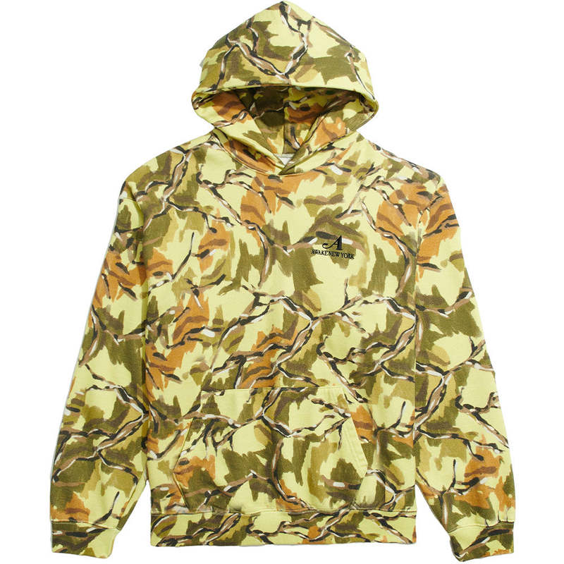 【AWAKE NY】EMBROIDERED LOGO HOODIE GREEN CAMO AWAKE Embroidered Logo Hoodie - Green Camo | Garmentory