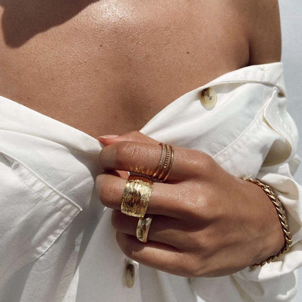 Ellie Vail Jewelry Nico Hammered Ring - Gold