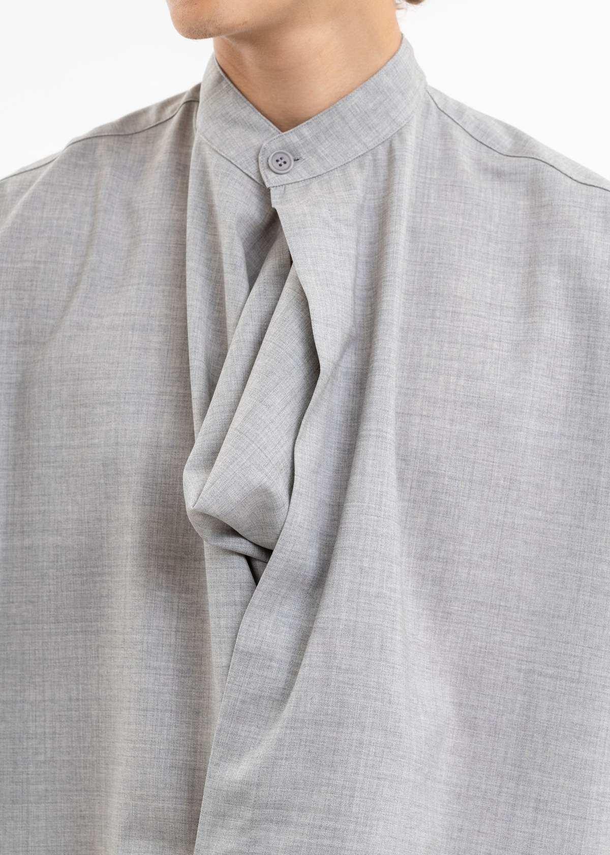 Hed Mayner Band Collar Shirt Grey Garmentory