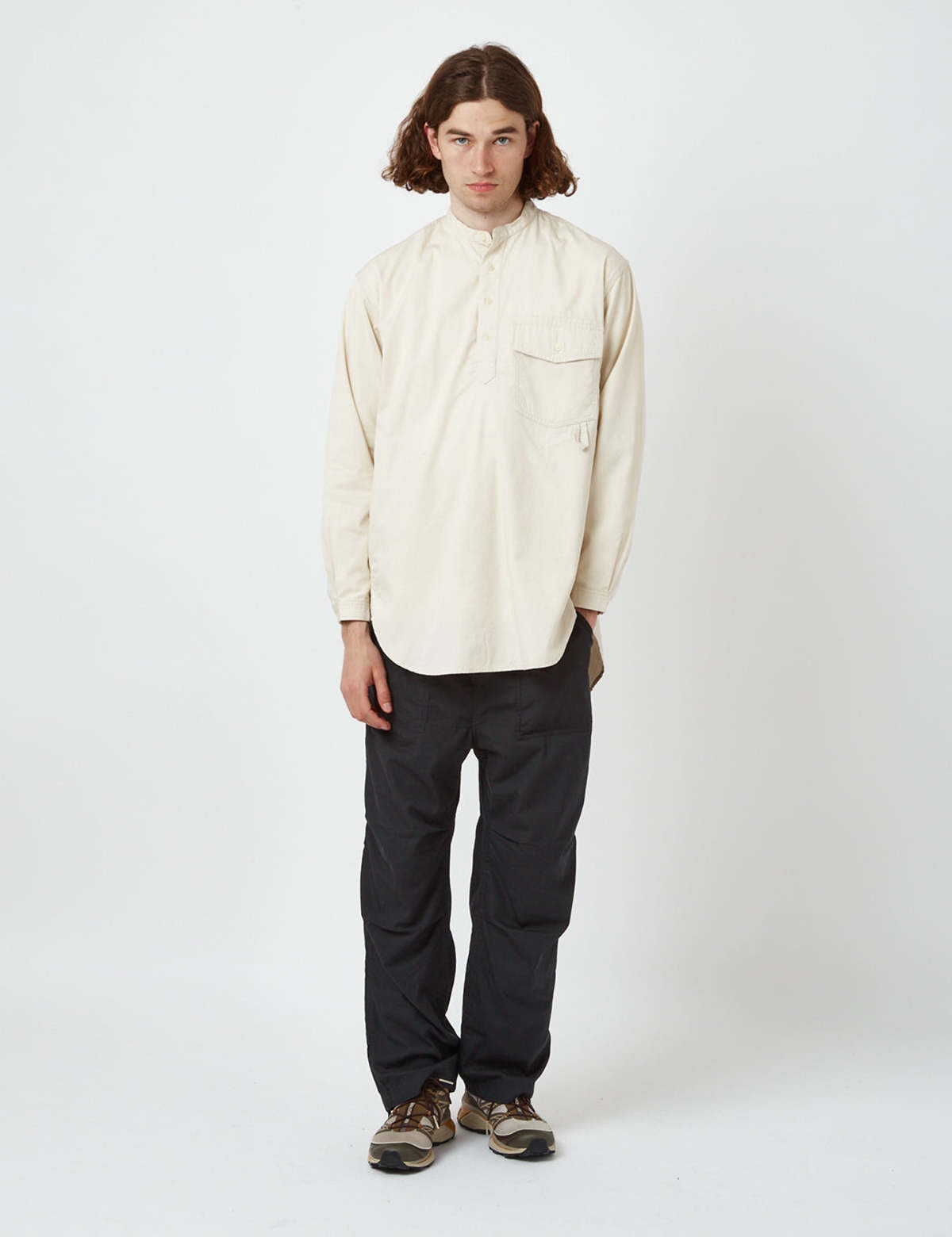 Snow Peak TAKIBI Light Ripstop Pullover Sweatshirt - Ecru | Garmentory