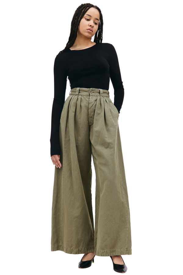 Maison Margiela Wide Leg Trousers - Khaki