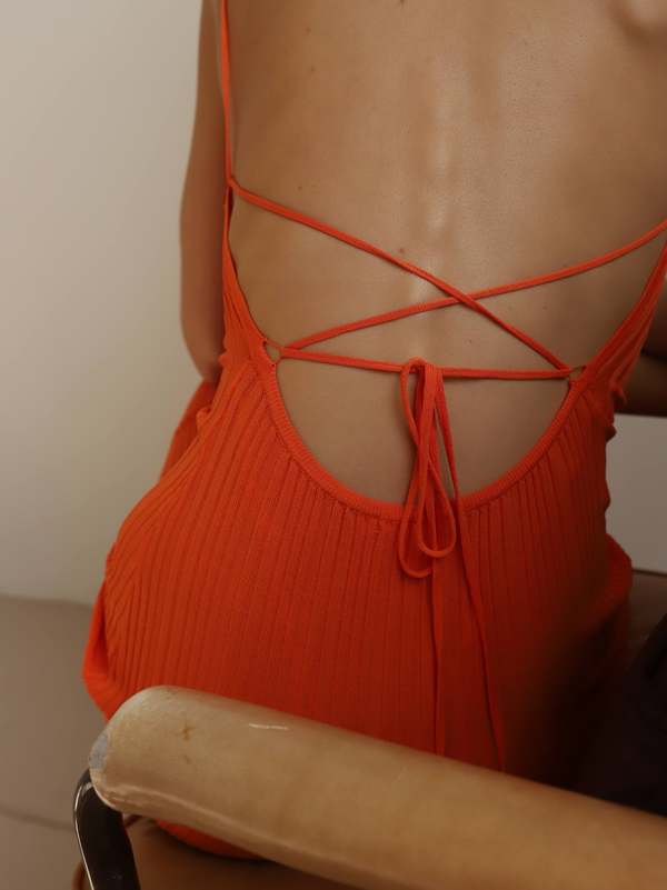 NIA Open Back Knit Dress - Citrus