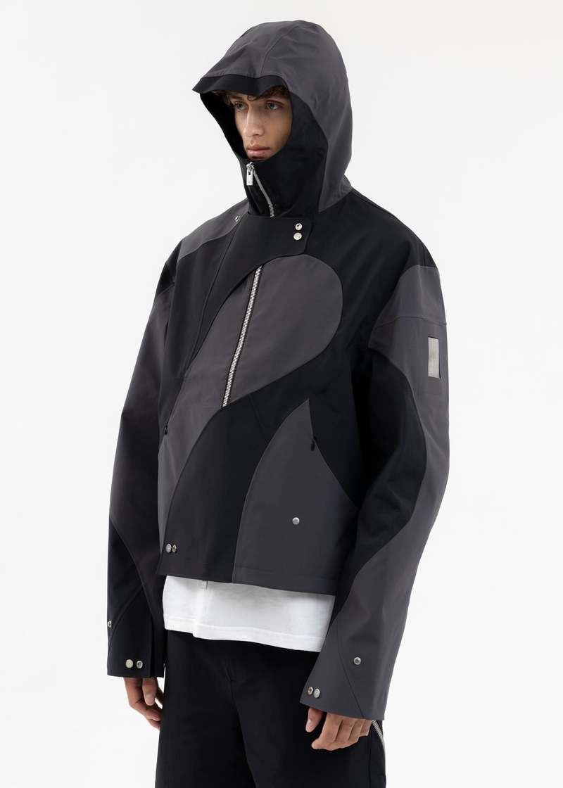 heliot emil trident フーデッドジャケット size48 Heliot Emil TRIDENT TECHNICAL JACKET - BLACK | Garmentory