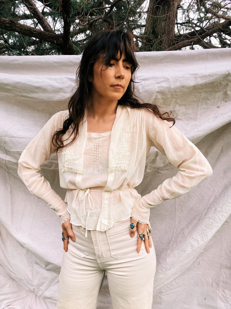 Vintage SUMMER BREEZE EDWARDIAN LAWN BLOUSE S-M on Garmentory