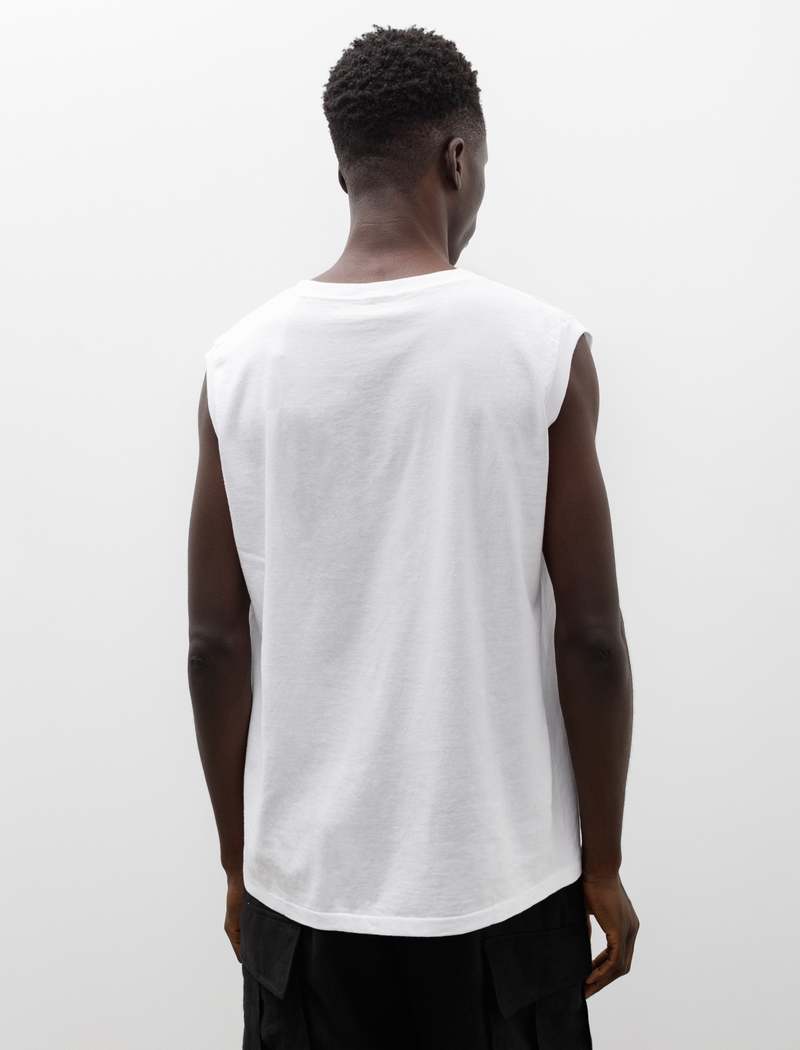 Comoli Mens Open End Cotton Sleeveless T-Shirt - White | Garmentory