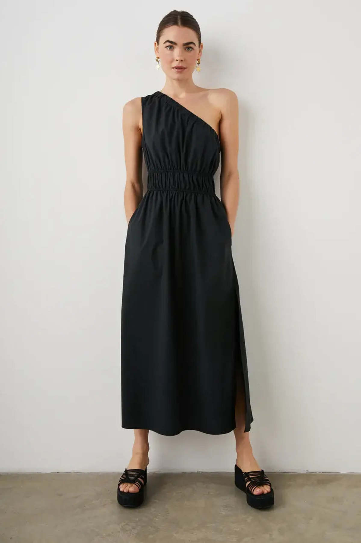 rails selani one-shoulder midi-dress Rails Selani Dress in Brown
