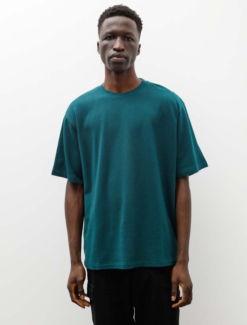 Auralee Cotton Mesh Dyed Tee - Dark Green | Garmentory
