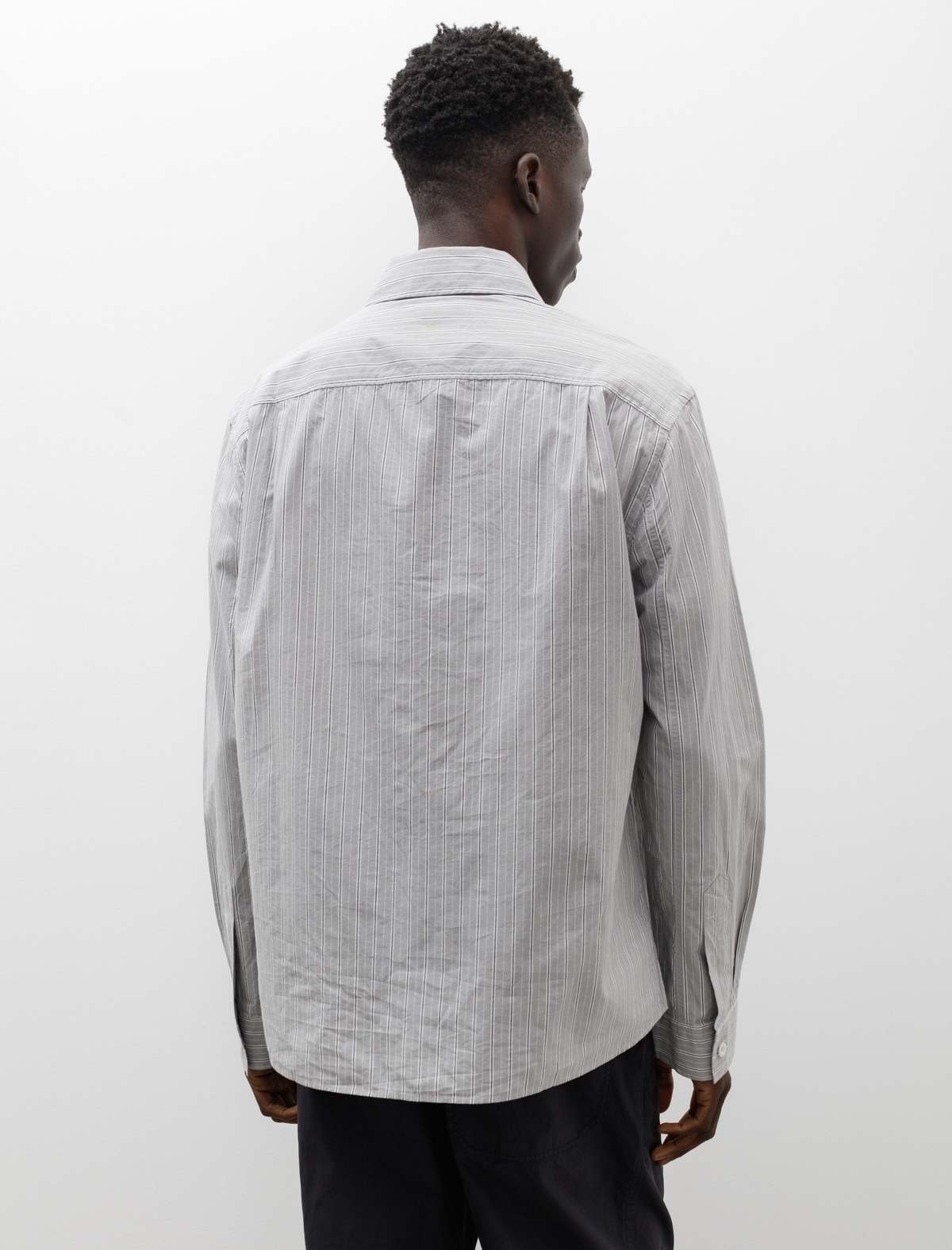 Margaret Howell MHL Overall PJ Shirt - Stripe Grey Black | Garmentory