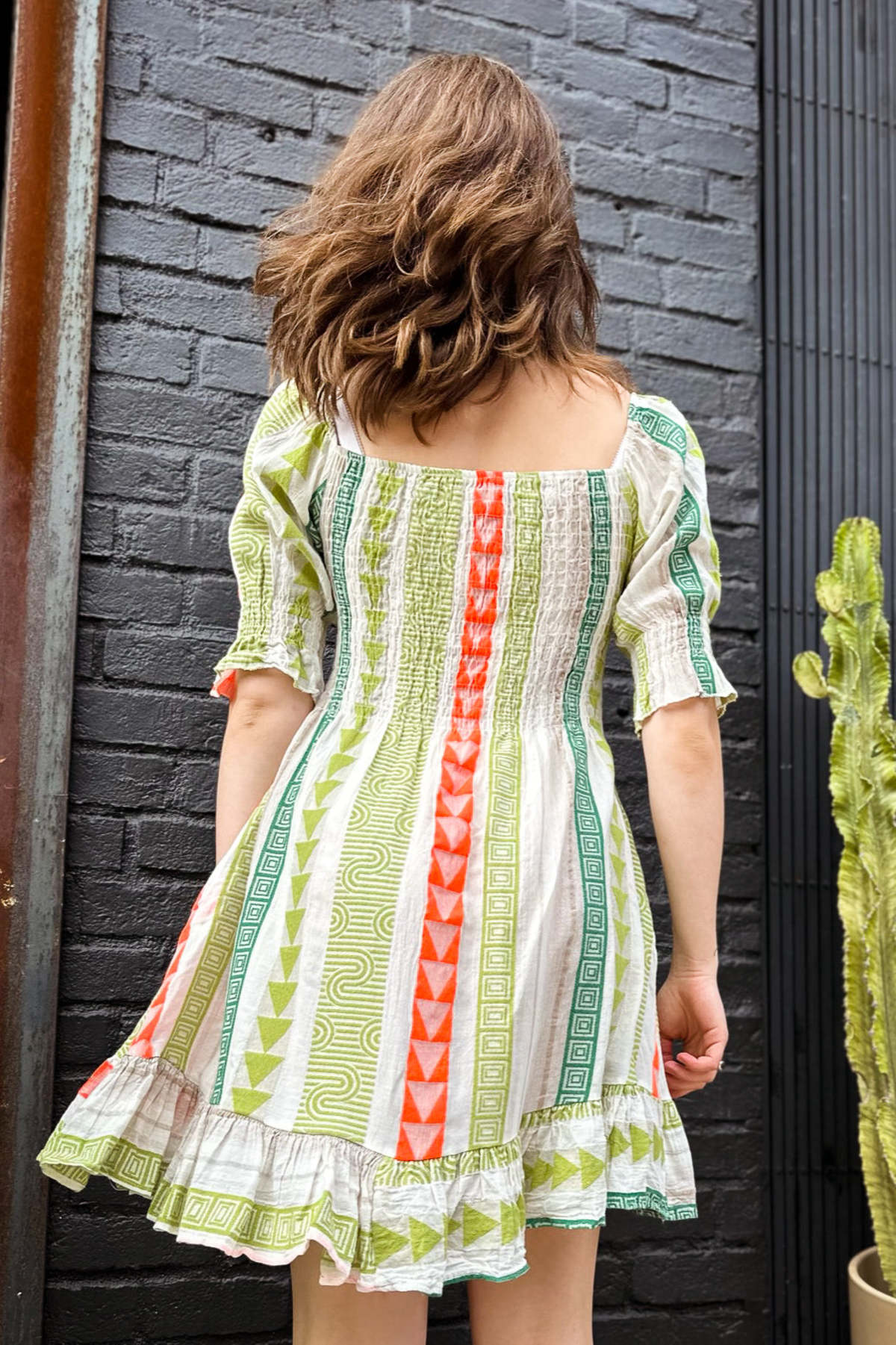 green emerald velvet dress Sweetly Embroidered Smock Dress