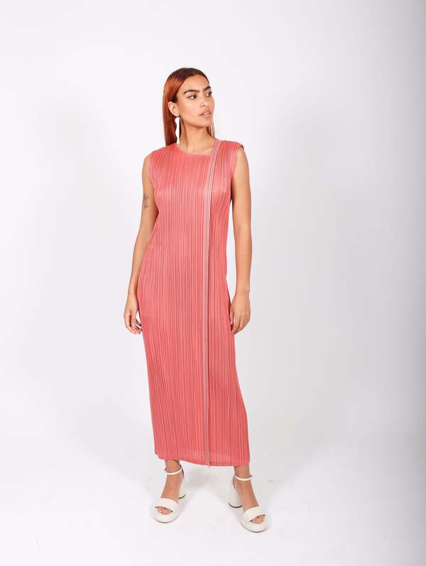 open lace back dress Pink Pleats Please Mini Dress, S – Elite Preloved main image 1