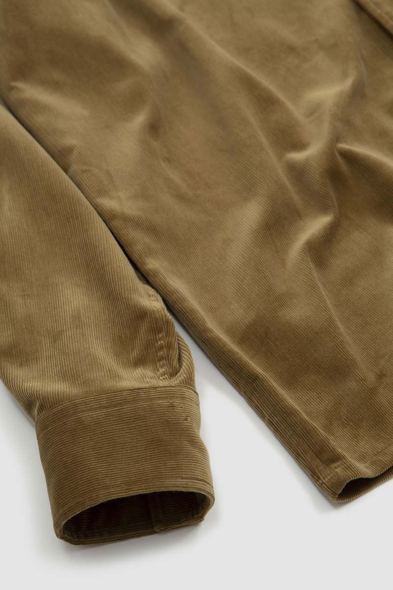 AURALEE FINX CORDUROY SHIRT KHAKI