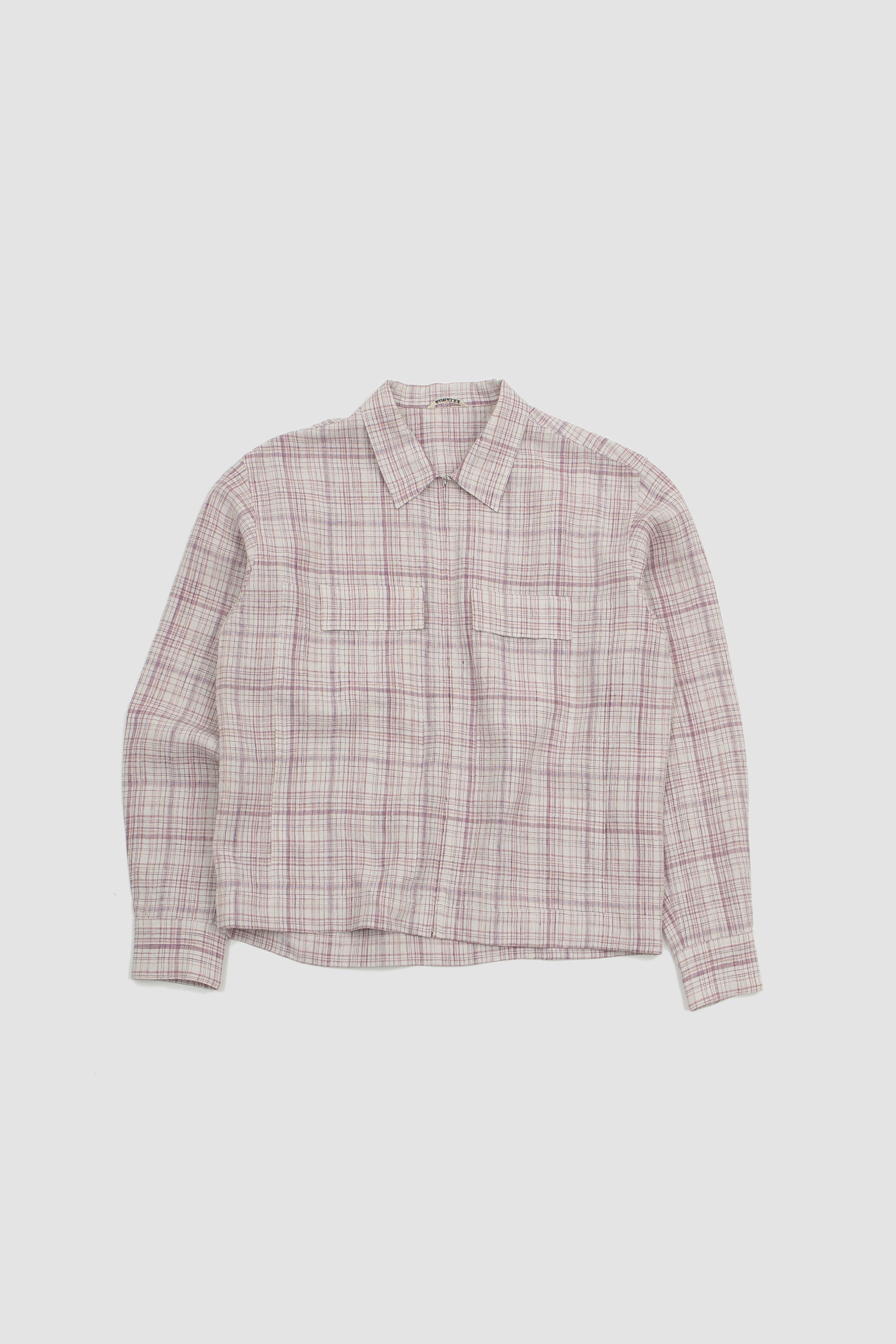 AURALEE LINEN SILK CHECK NO COLLAR JACKET/PANTS – Chum!