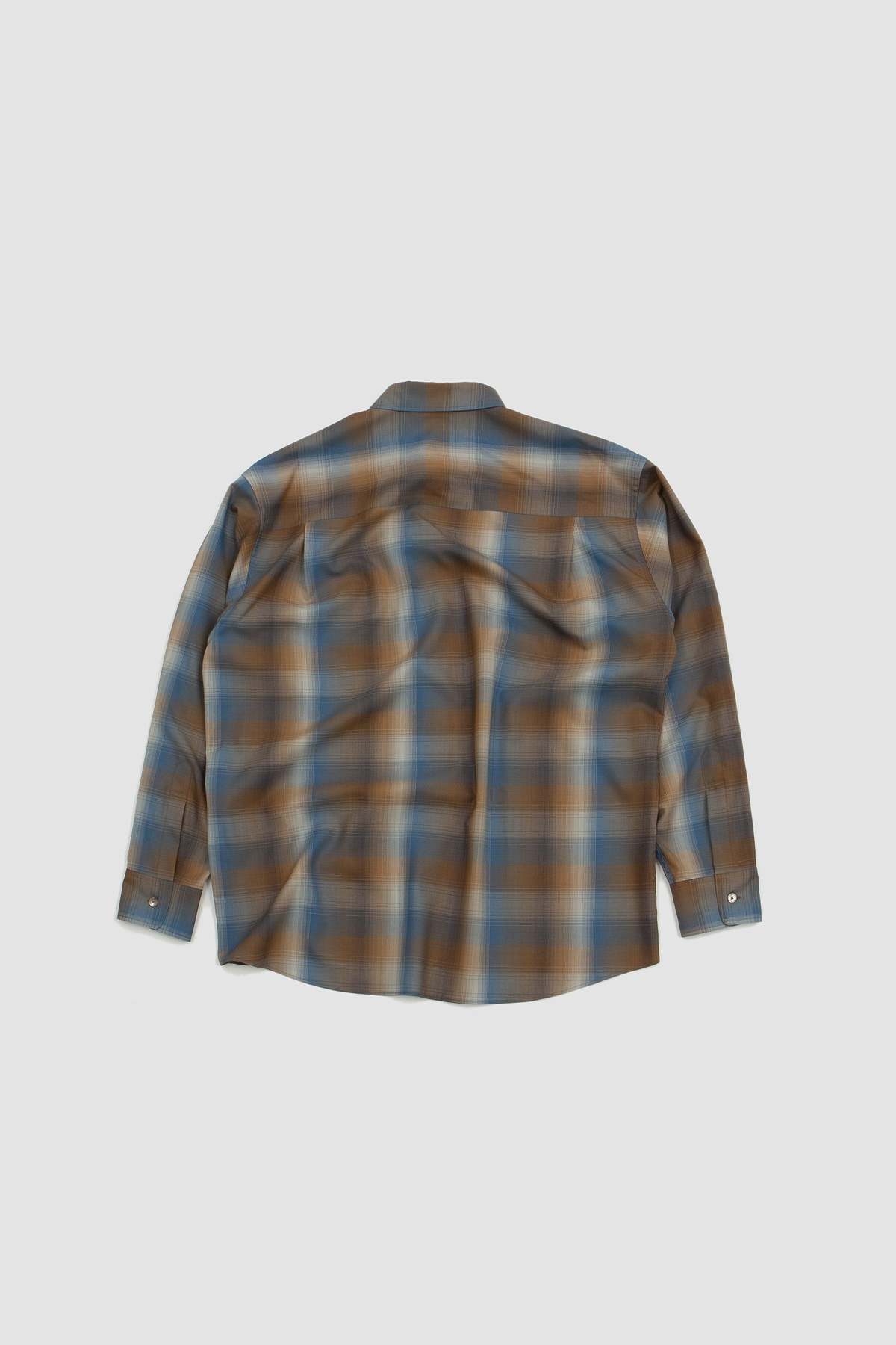 Auralee Super Light Wool Check Shirt Light Beige Check