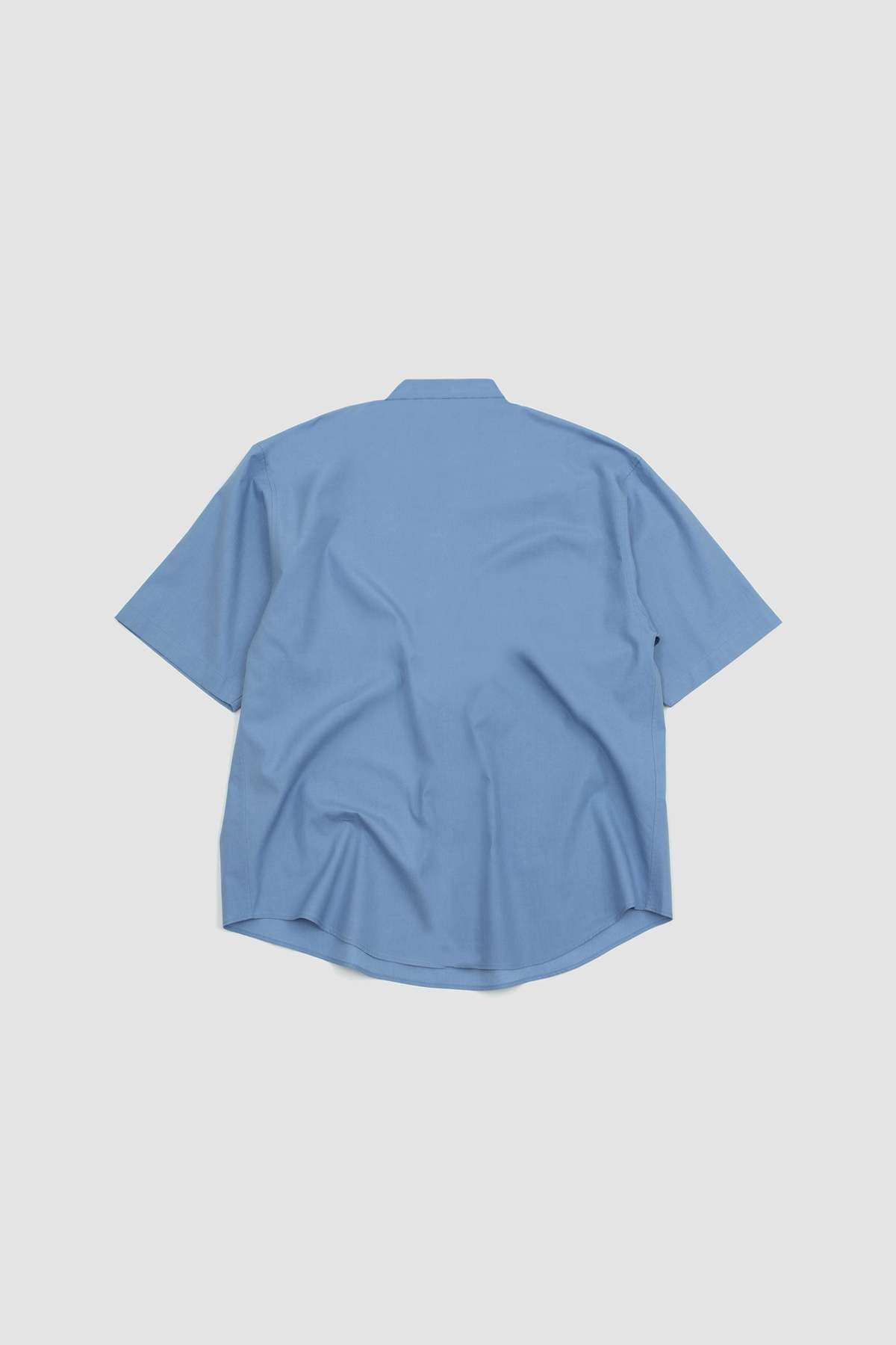 Auralee Washed Finx Twill Big Half Sleeve Shirt - Blue | Garmentory