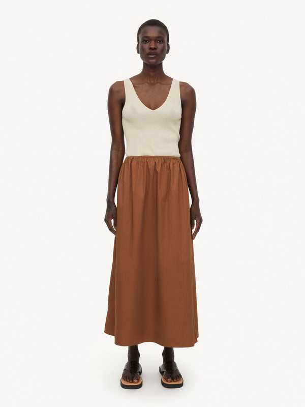 By Malene Birger Maryl Midi Skirt - Bison | Garmentory