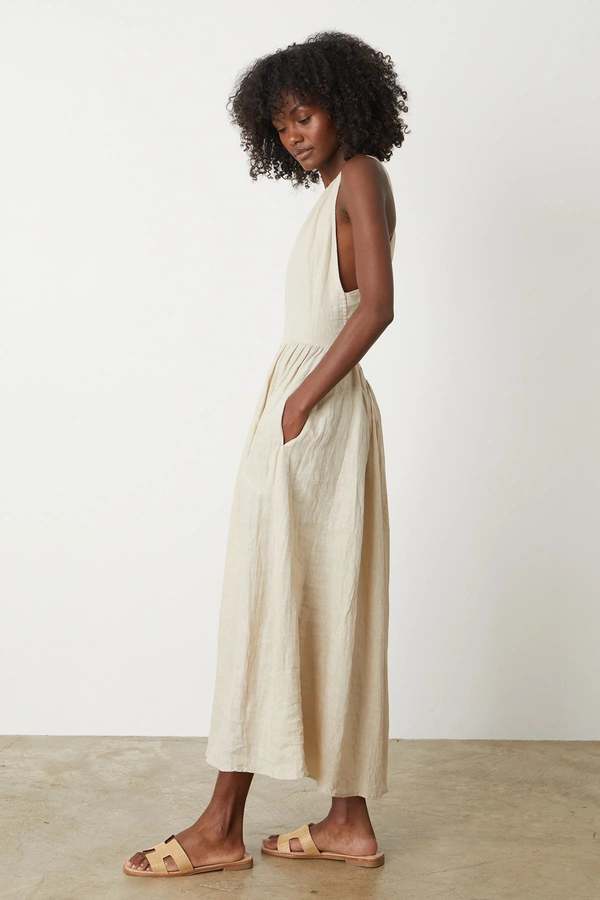 sachin and babi light blue dress Midi Backless Linen Dress main image 0