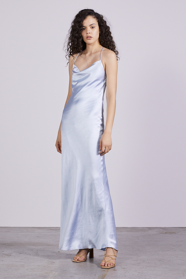 Third Form CROSS BACK COWL BIAS MAXI - POWDER BLUE | Garmentory
