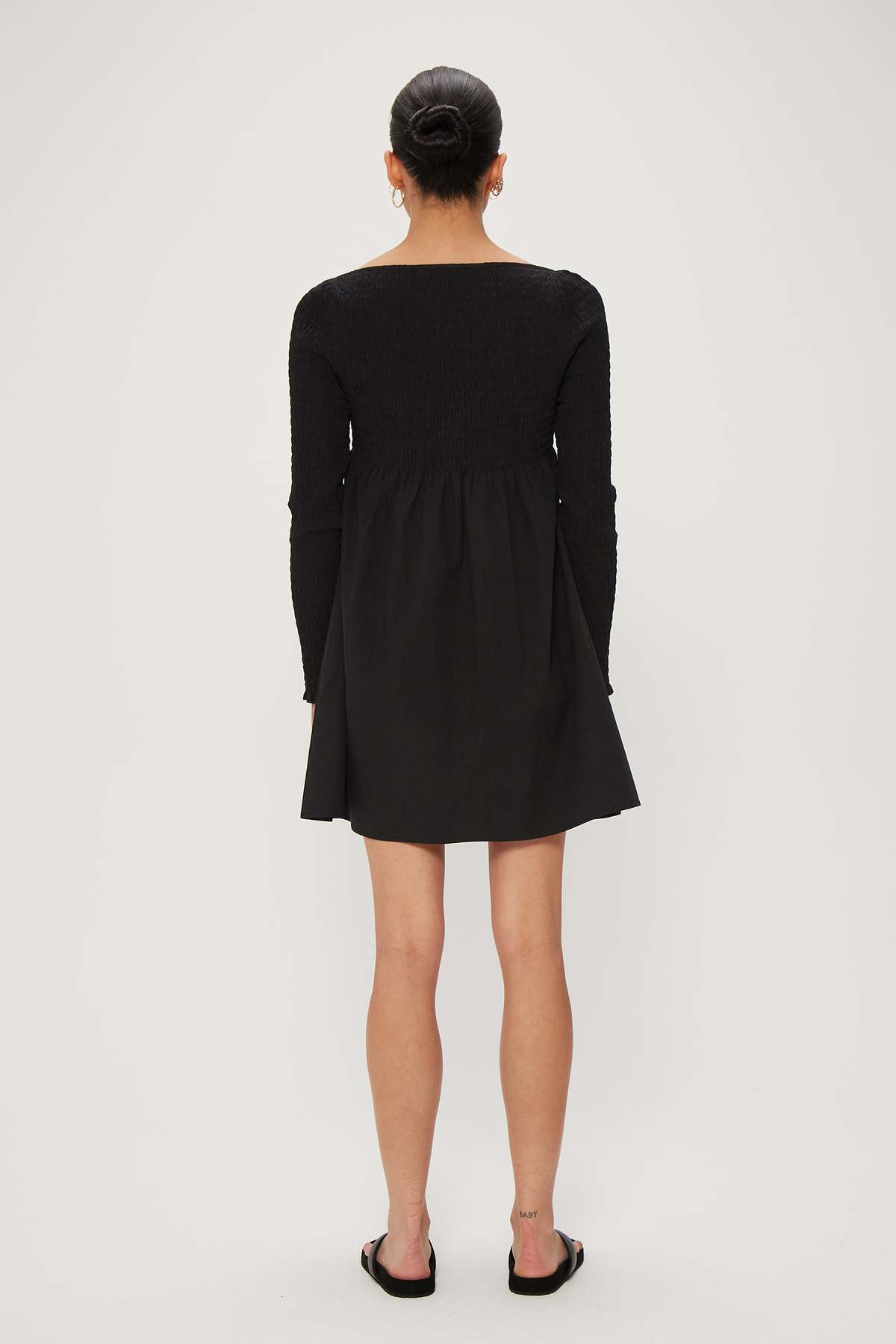 Third Form FULL FORM SHIRRED BABYDOLL DRESS - BLACK | Garmentory