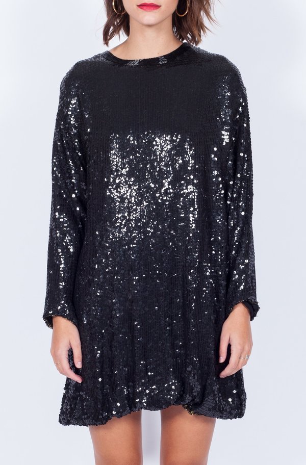 Yo Vintage! Black All Over Sequin Dress (Small-Med) | Garmentory