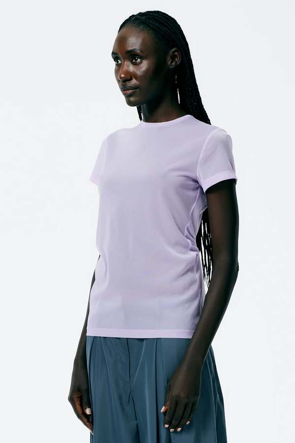 sheer lavender top