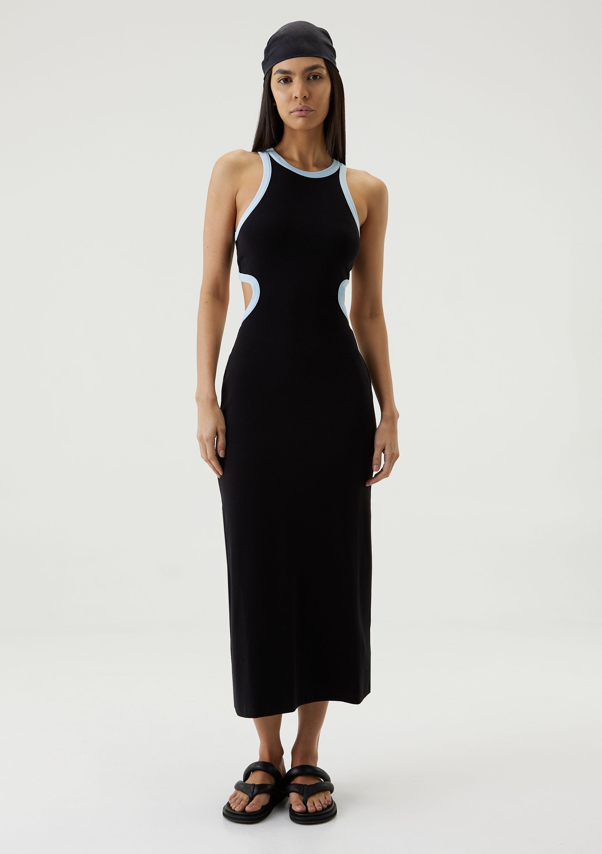 strapless open back dress Soft Blue Marcelle Pleated Maxi Skirt main image 1