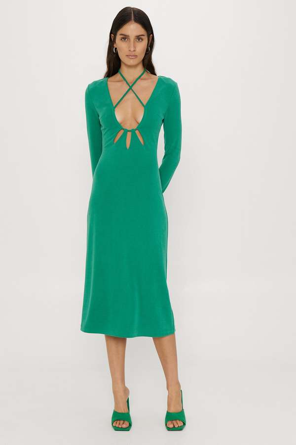 Third Form RIP TIDE LS MIDI DRESS - EMERALD | Garmentory