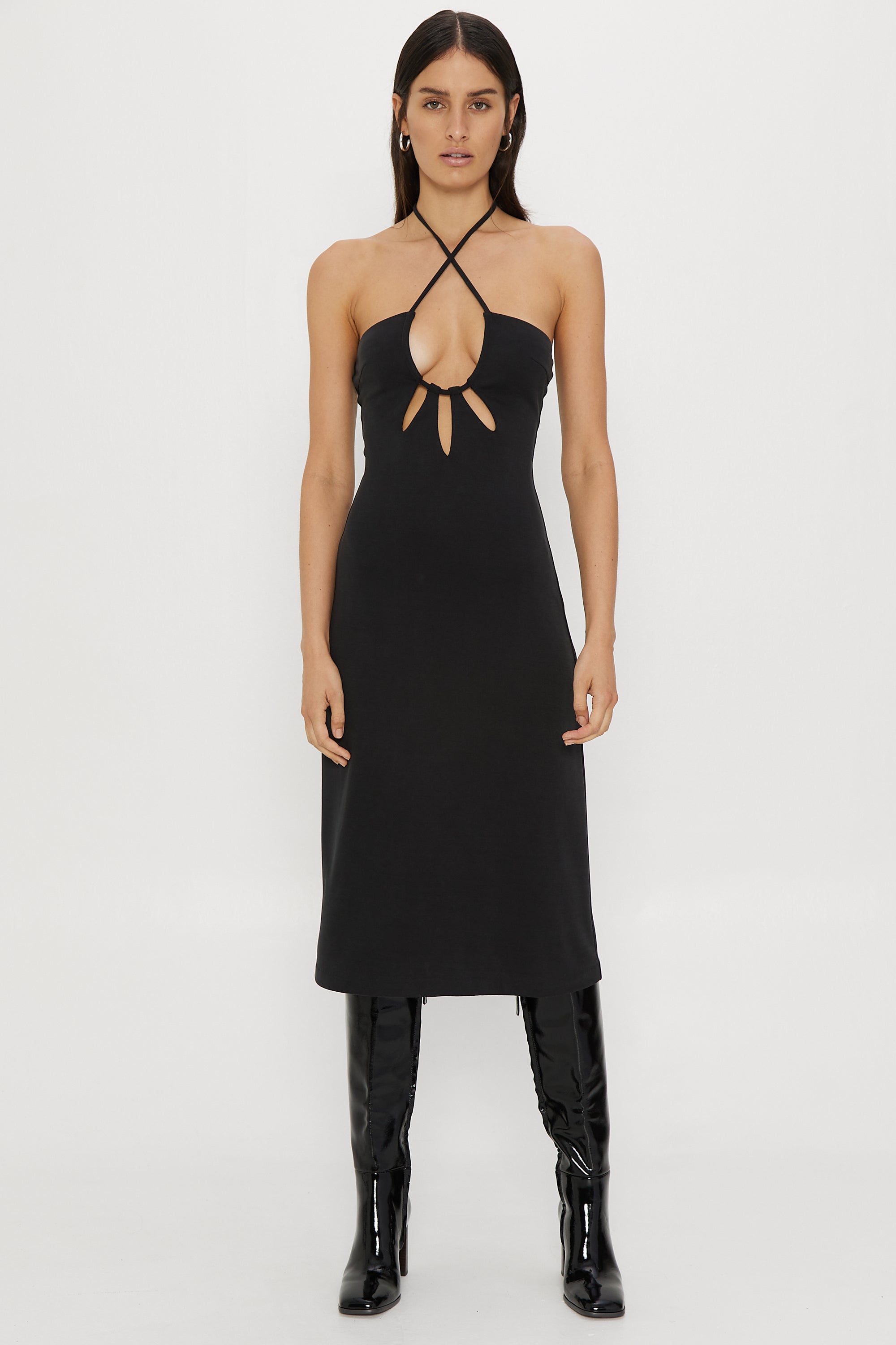 knee length dresses for ladies Rip Curl Women's High Tide Strip Rib Midi Dress