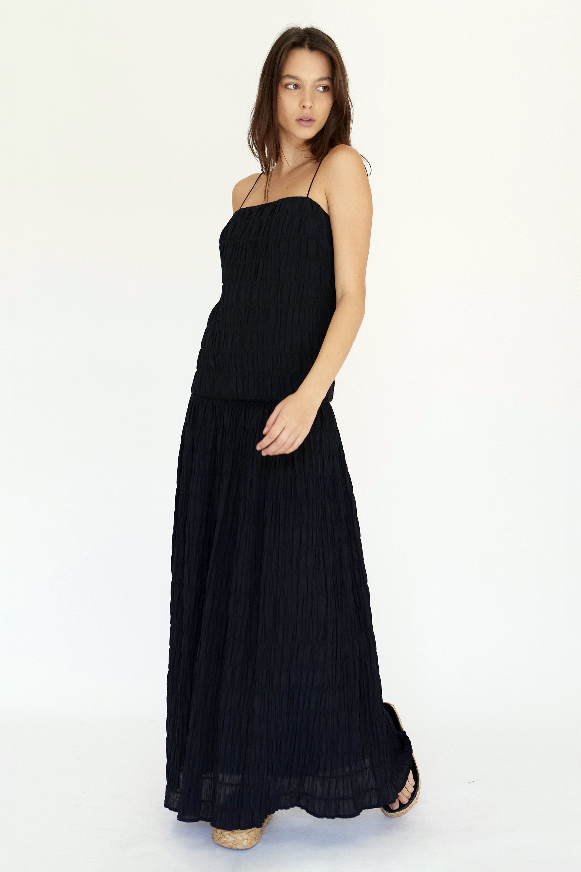 chinese dress ladies LILY PLEATED SATIN MAXI DRESS – AKIRA