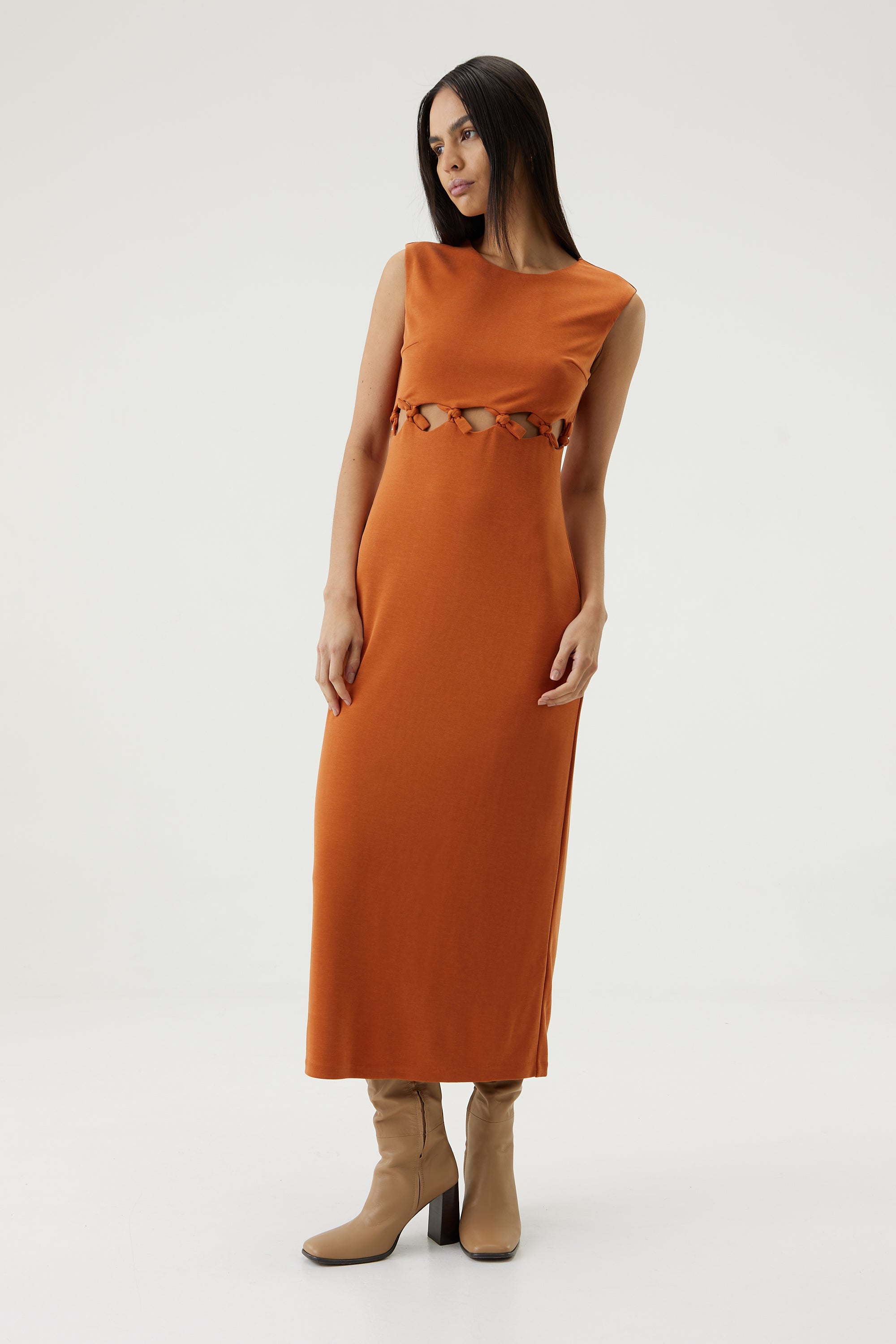 Third Form Tie Down Tank Maxi - Burnt Orange | Garmentory Third Form Tie Down Tank Maxi - Burnt Orange | Garmentory