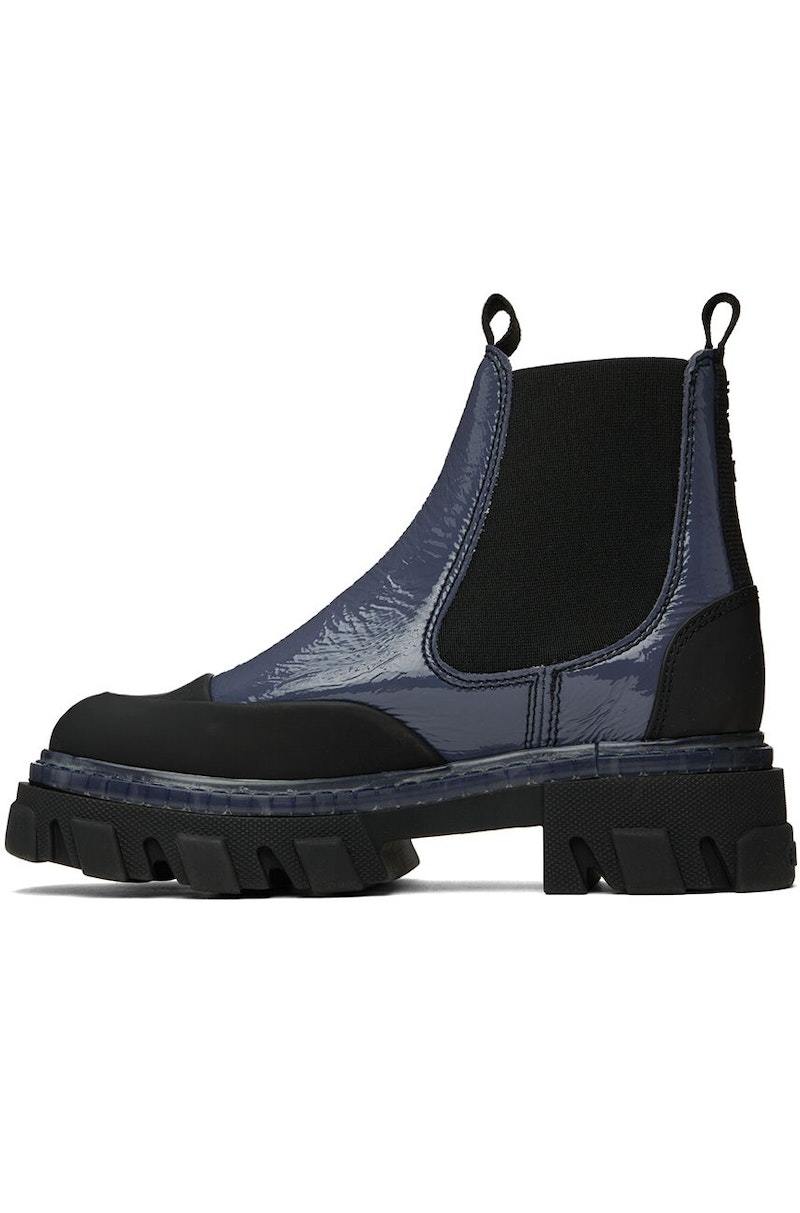 【送料&関税込】Ganni Chelsea Boots GANNI Cleated Low Chelsea Boots - Blue | Garmentory